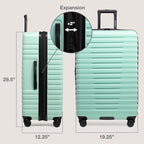 U.S Traveler Boren Expandable Hardside Rugged Travel Luggage with 8 Spinner Wheels, Mint, 2-Piece Set
