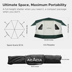 Space Acacia Lite Camping Tent | 2/3/4/8 Person Pop Up Tents for Camping | Lightweight & Durable Beach Tent | Level 7 Wind Resistance, UPF 50+ | Quick Setup for Camping & Backyard