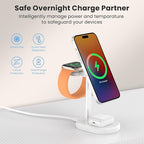 3 in 1 Wireless Charging Station,Detachable Apple Watch Charger & 15W Charger Stand for MagSafe for iPhone, Wireless Charger for Multiple Devices iPhone 16/15/14/13&Watch&AirPods(Green)