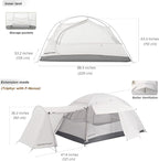 Triphyr Backpacking Tent with F-Nexus Extension 2-Person Combo, Attachable Extension Shelter, Lightweight 2 Person Tent for Backpacking Camping Hiking & Biking