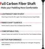 Adjustable Kayak Paddle with Carbon Shaft and PP Blade Available in 220-230/220-240/230-250cm Floating Lightweight Kayak Oars with Original Pattern