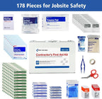 First Aid Only 9302-25M 25-Person Contractor's First Aid Kit for Home Renovation, Job Sites, and Construction Vehicles, 178 Pieces, Pack of 12