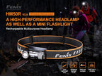 fenix HM50R v2.0 Headlamp, 700 Lumen USB-C Rechargeable Lightweight with White/Red Light, with Lumentac Organizer