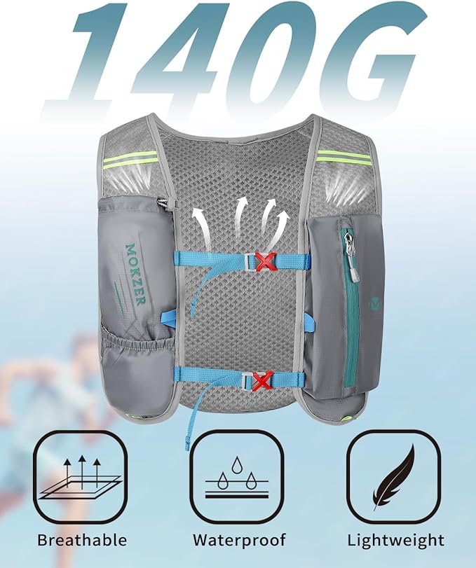 Running Hydration Vest with a 2L Water Bladder, Hydration Pack Lightweight Water Backpack for Running Hiking Cycling Marathon Trail for Men Women