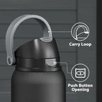 40 oz Insulated Water Bottle for Sports: Meoky Stainless Steel Water Bottle with 2-in-1 Straw and Spout Lid - Leak Proof, Cold for 24 Hours, Protective Silicone Base, BPA-Free for Gym, Night