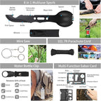 Emergency Survival Kit and First Aid Kit, Camping First Aid Survival Kit with Molle Pouch for Preparedness Outdoor Adventure, Black