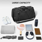 Vorspack Gym Bag for Men - 21 Inches Duffle Bag for Travel Lightweight Duffel Bag with Shoe Compartment Personal Item Travel Bag Weekender Bag for Travel Sports Gym - Black