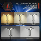 Rechargeable Camping Light with Stand 54" 3 LED Lamp Heads Detachable Tripod, 6000mAh 2000 Lumen Dimmable, Magnetic Emergency Flashlight, Outdoor Indoor Jobsite Workshop,Portable Cordless