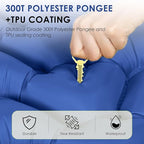 GIGART Double Sleeping Pad for Camping, Portable 4" Extra-Thick Camping Cots for Adults with Pillows & Built-in Foot Pump, Ultralight Camping Mattress for Tent Hiking Essentials Gear (Blue, Double)