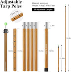 SAN LIKE Tarp Pole Camping Tent Poles Aluminum Telescopic Poles for Canopy Awning Shelter Backpacking Hiking 4/6 Section Easy Assembly Lightweight Adjustable from 50/29 in to 113.39/82.68 in (2 Set)