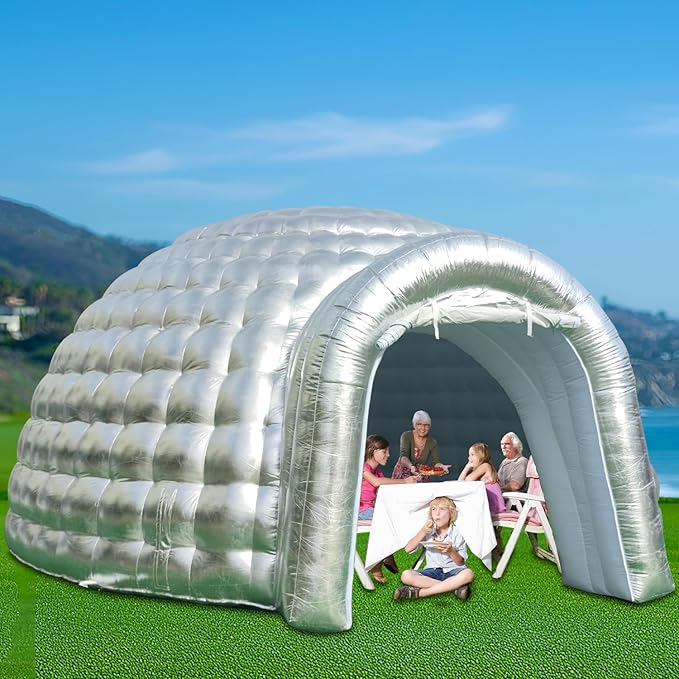 SAYOK Outdoor Portable Inflatable Igloo Dome Tent with Led Light for Party Wedding Event Camping