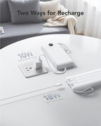 VRURC Portable Charger with Built in Cables 20000mAh, 22.5W Fast Charging USB C Power Bank,LED Display Charging Back with 4 Output 2 Input for iPhone 15/14/13/Pro,Samsung,Android-White(1 Pack)