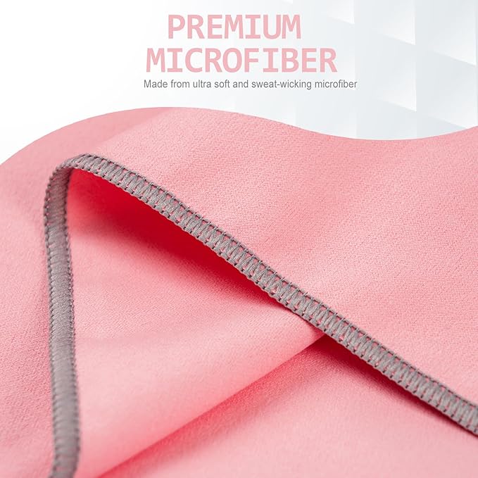 Eunzel 2 Pack Quick Dry Camping Towel, Microfiber Travel Towel 3 Size at 1 Pack,Fast Drying Towel Set for Camping, Beach, Gym, Sports, Yoga & Swimming Pool, Pink/Taro Purple