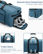 100L Travel Duffle Bag for Men, Urtala 32” Large Duffle Bag for Traveling with Shoe Compartment, Foldable Travel Duffel Bag for Men Women Waterproof & Tear Resistant (Light Blue, EXTRA LARGE, 100L)