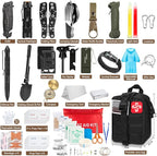 238Pcs Emergency Survival Kit and First Aid Kit, Professional Survival Gear Tool with Tactical Molle Pouch and Emergency Tent for Earthquake, Outdoor Adventure, Camping, Hiking, Hunting