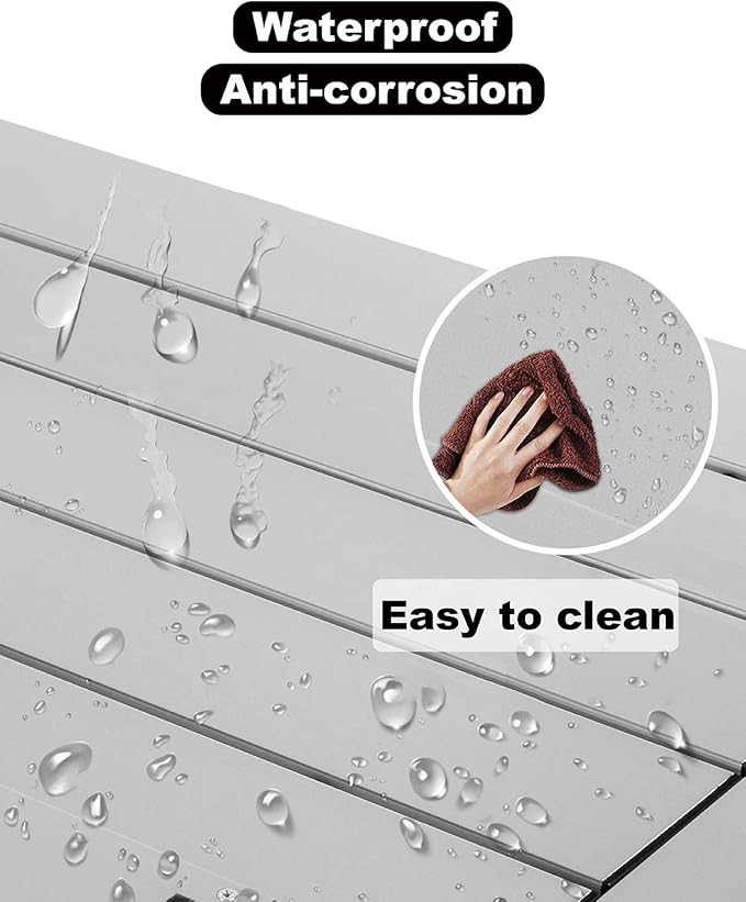 iClimb Lightweight Stable Alu. Folding Square Table Roll Up Top with Carry Bag for Camping Picnic Backyards BBQ Camp Kitchen (Green, L)