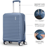 American Tourister Stratum 3.0 Medium 24-Inch Spinner, Airline Approved, Durable Hardside Luggage, Expands 1.5", RightHeight™ Adjustable Handle, Pink Blush