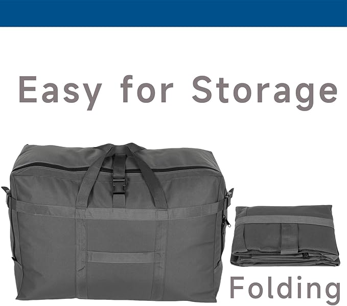 Large Duffel Bag, Waterproof Carry on Weekend Overnight Storage Bag over Luggage for Airline, Travel, Camping, Moving