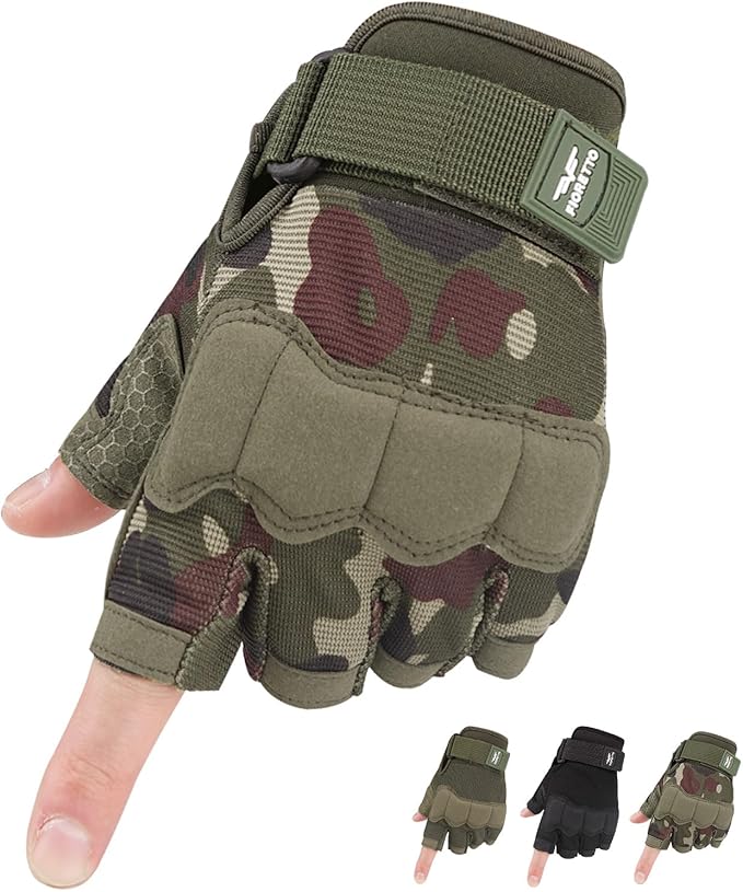 FIORETTO Fingerless Gloves, Half Finger Gloves for Driving, Cycling, Shooting, Hunting, Motorcycle, Climbing, Outdoor Work 215801
