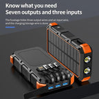 Solar Charger Power Bank 49800mAh Wireless Charger QC 3.0 Fast Charging Power Bank 8 Outputs 4 Inputs Solar Portable Charger Compatible with All Mobile Devices,SOS/Strobe/Strong Flashlights