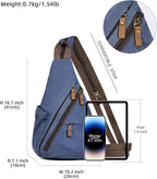 KL928 Canvas Sling Bag - Small Crossbody Backpack Shoulder Casual Daypack Rucksack for Men Women(Large Version)