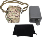 Zunate Outdoor Water Bottle - 2L Portable Water Canteen with Waist Bag, Multi Fuctional PVC Flat Camping Water Bottle for Surplus or Bushcraft Gear (CP)