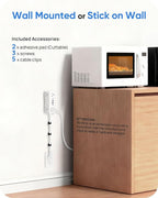 Electrical Outlet Extender Stick, Features 4 USB & 6 Outlets, 19in Flexible Extension Cord Access Hard-to-Reach Outlets, Wall Plug Power Socket Expander Nightstands Sofa Desk