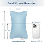 Pro Goleem Small Pillow 11’’x6’’x2.5’’ for Kids and Baby Sleeping with Name Tag Mini Tiny Pillow for Camping and Chair Car Air Nap Neck Lumbar Knee Rest Pillows, Blue