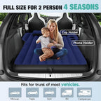 SUV Air Mattress: Inflatable Car Air Mattress for Camping, Portable Car Bed with Air Pump & 2 Pillows, Flocking Sleeping Pad Mattress for Home Car Travel Camping, Navy