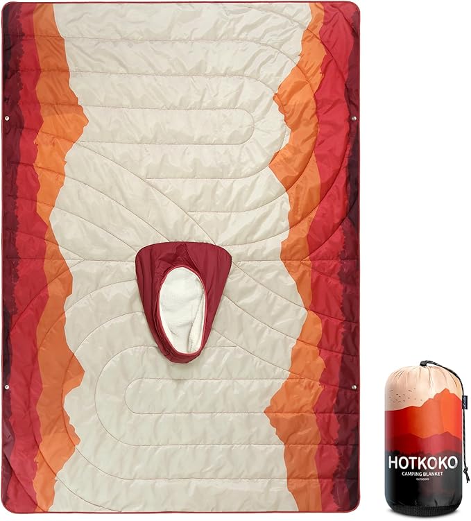 Camping Blanket, Poncho Wearable Hoodie Blankets Outdoor Waterproof Windproof