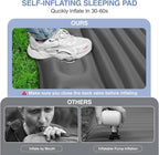 Sleeping Pad for Camping, 5" Extra-Thick Camping Mat with Pillow Built-in Foot Pump, Ultralight Inflatable Sleeping Mat for Camping, Backpacking, Hiking, Camp Tent