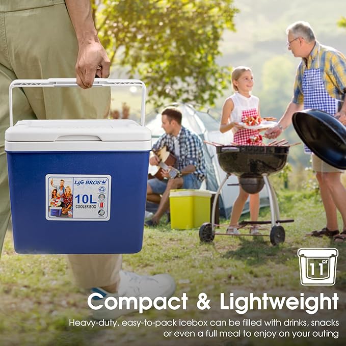 11Qt 19Qt Insulated Portable Cooler Leak-Proof Ice Chest Lunch Box Hard Coolers with Extra Ice Pack for BBQ, Camping, Pincnic