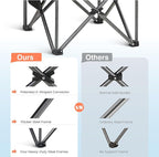 HIGH POINT SPORTS Oversized Portable Camping Folding Chair, Heavy Duty Foldable Outdoor Chair, Camp Chair with Cup Holder and Cooler Bag Support 450 LBS, Black…