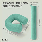 Dot&Dot Twist Memory Foam Travel Pillow for Airplanes - Travel Neck Pillow for Sleeping - Airplane Pillow for Neck Support - Adjustable, Bendable Neck Roll Pillow (Mint, One Size)