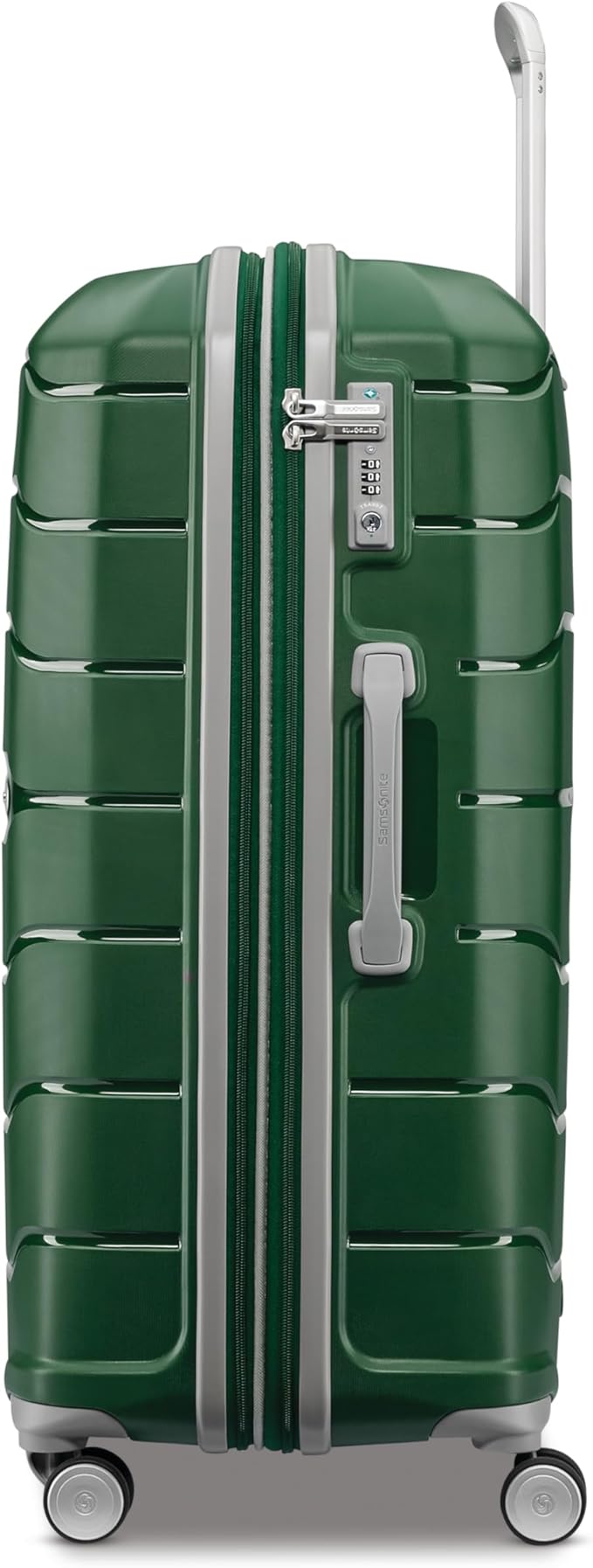 Samsonite Freeform Large Checked Luggage with Dual 360° Spinner Wheels - TSA Lock, Airline-Approved - Lightweight Durable Polypropylene Expandable Hardshell - Pine Green