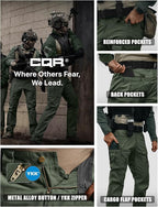 CQR Men's Flex Ripstop Tactical Pants, Water Resistant Stretch Cargo Pants, Lightweight EDC Hiking Work Pants