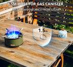 ONLYFIRE Portable Camping Gas Stove with Storage Bag & Foldable Brackets, 5 Burners Camp Stove 3 Fuels Adapters, Propane Stove for Outdoor Cooking Picnic Camping Backpacking Hiking, Green GS344