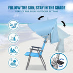 XL Universal Chair Canopy Umbrella, UPF 50+ Foldable Sun Shade Attachment with Adjustable Clamp, Fits Most Brands’ Beach, Camping, Lawn, Tanning, Zero Gravity, Lounge & Fishing Chairs