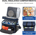 EVERFUN Small Cooler Lunch Box Mini Leak-Proof Soft Double Deck 24 Can Personal Insulated Collapsible Portable Waterproof Lunch Bag Ice Chest for Men Women Work Travel Car Picnic Beach