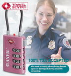 ANVIL 4 Digit Luggage Locks, TSA Locks for Luggage, Advanced TSA008 core, Alert Indicator for Your Travel Lock, Suitcase Lock. (2, Rose Purple)