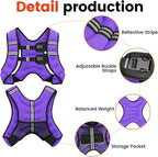 Weighted Vest, 6lb/8lb/12lb/16lb/20lb/25lb/30lb Weight Vest for Men Women, Body Weight Vests Adjustable with Reflective Stripe for Strength Training, Running, Training Workout, Jogging, Walking