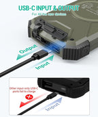 BLAVOR Solar Power Bank 10,000mAh Plus 4FT USB-C Cable