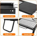 Folding Campfire Grill,Enameled Coating Grate, Heavy Duty Camp Grill Grate, Portable Camping Grates Over Fire Pit, Campfire Grill Cooking Equipment with Carrying Bag for Outdoor Cooking