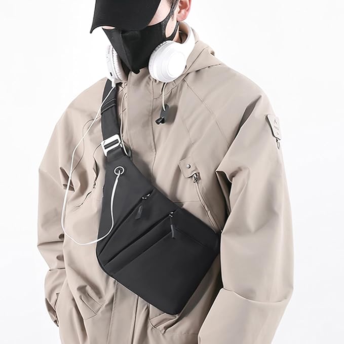 Anti Theft Crossbody Bags for Women Men, Multi-Pocket Shoulder Bag, Slim Sling Bags with 2 RFID Blocking Card