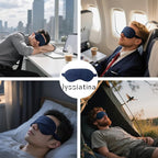 Sleep Mask Pure Linen Eye Mask, with Elastic Band,Comfort Sleeping Shade for Nighttime Sleeping, Traveling & Napping,Side Sleeper Eye Cover Cooling with Travel Bag Gift Package(Navy)