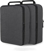 Compression Packing Cubes for Travel Essentials, 2 Set Expandable Packing Cubes for Suitcase Luggage Organizer Bags for Travel, Black