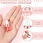 100 Pcs Mini Glass Oil Dropper Bottle Bulk, Clear Essential Small Empty Bottles Sample Containers Perfume Liquid Vials with Cap for Traveling (1 ml,Pink Body)