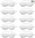 10 Pack Sleep Mask,Silk Eye Mask,for Night Sleeping,Office, Travel,Party Games,Suitablefor Men/Women (White)