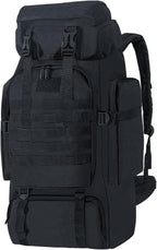 80L Hiking Backpack Camping Travel Daypack Waterproof Adjustable Extra Large Backpack Climbing Trekking Outdoor Sport Bag Molle Rucksack for Men Women (Black)