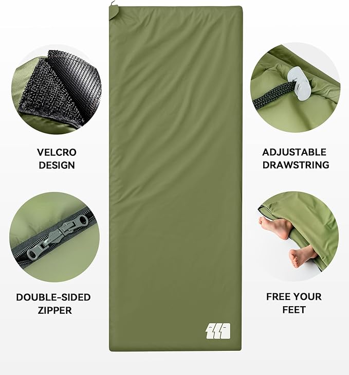 Ultralight Warm Weather Sleeping Bag - Portable, Waterproof, Compact Lightweight, Comfort with Compression Sack - Great for Outdoor Camping, Backpacking & Hiking